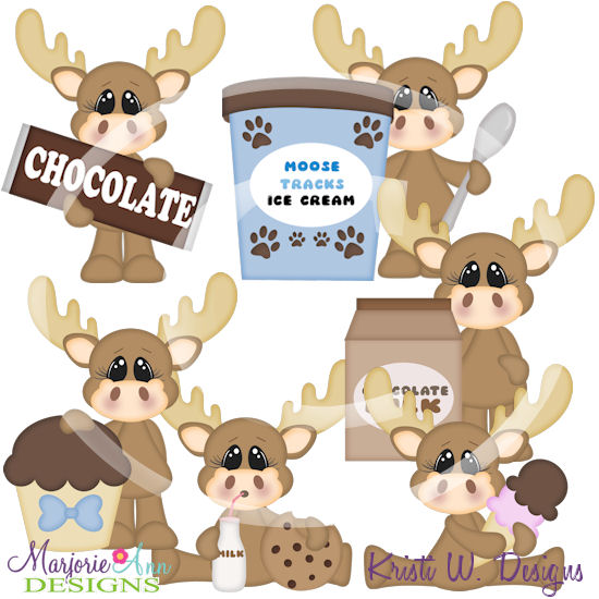 Chocolate Moose SVG Cutting Files/Paper Piecing +Clipart - Click Image to Close